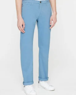 Homme Galeries Lafayette Pantalon Chino droit en Coton Bio Kunzo à micro pois bleu
