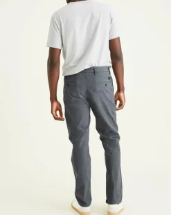 Sale Dockers Pantalon chino en Coton Bio Alpha Icon Tapered à carreaux gris