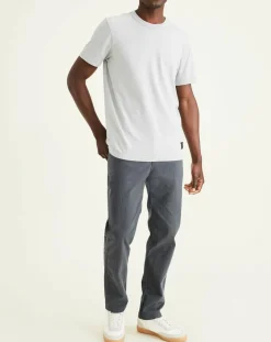 Sale Dockers Pantalon chino en Coton Bio Alpha Icon Tapered à carreaux gris