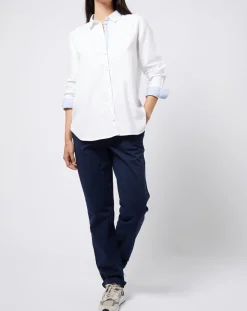 Femme Esprit Pantalon chino en Coton mélangé classique bleu marine