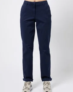 Femme Esprit Pantalon chino en Coton mélangé classique bleu marine