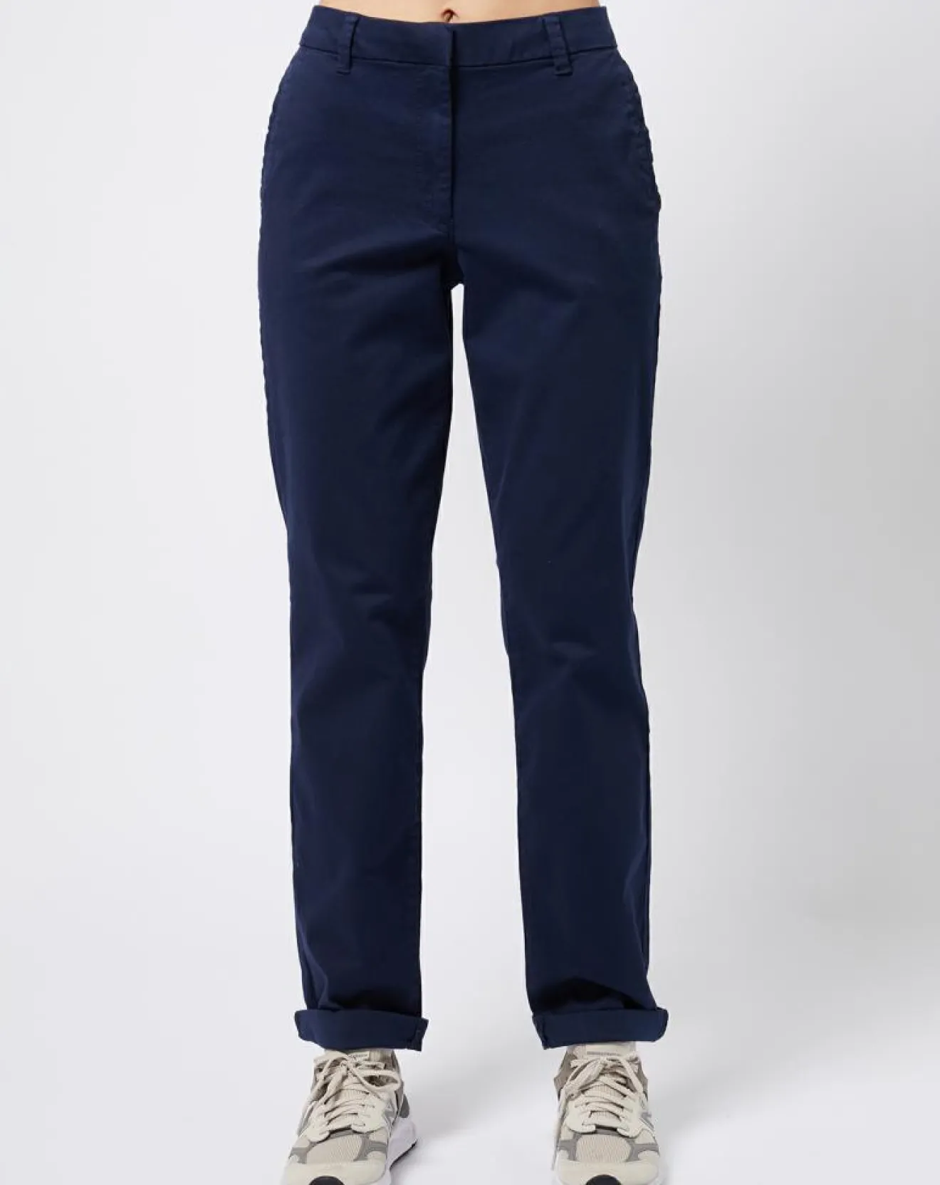 Femme Esprit Pantalon chino en Coton mélangé classique bleu marine