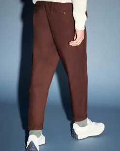 Homme Galeries Lafayette Pantalon chino jogging en Coton Nujog marron foncé