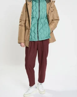 Hot Scotch & Soda Pantalon Chino Loose Pince Laine mélangée Ceinturé bordeaux