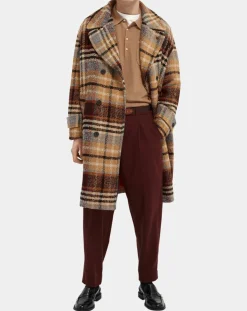 Hot Scotch & Soda Pantalon Chino Loose Pince Laine mélangée Ceinturé bordeaux