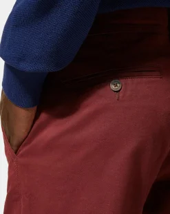 Homme Galeries Lafayette Pantalon Chino slim en Coton Bio Kutslim bordeaux