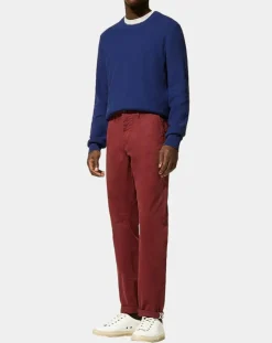 Homme Galeries Lafayette Pantalon Chino slim en Coton Bio Kutslim bordeaux