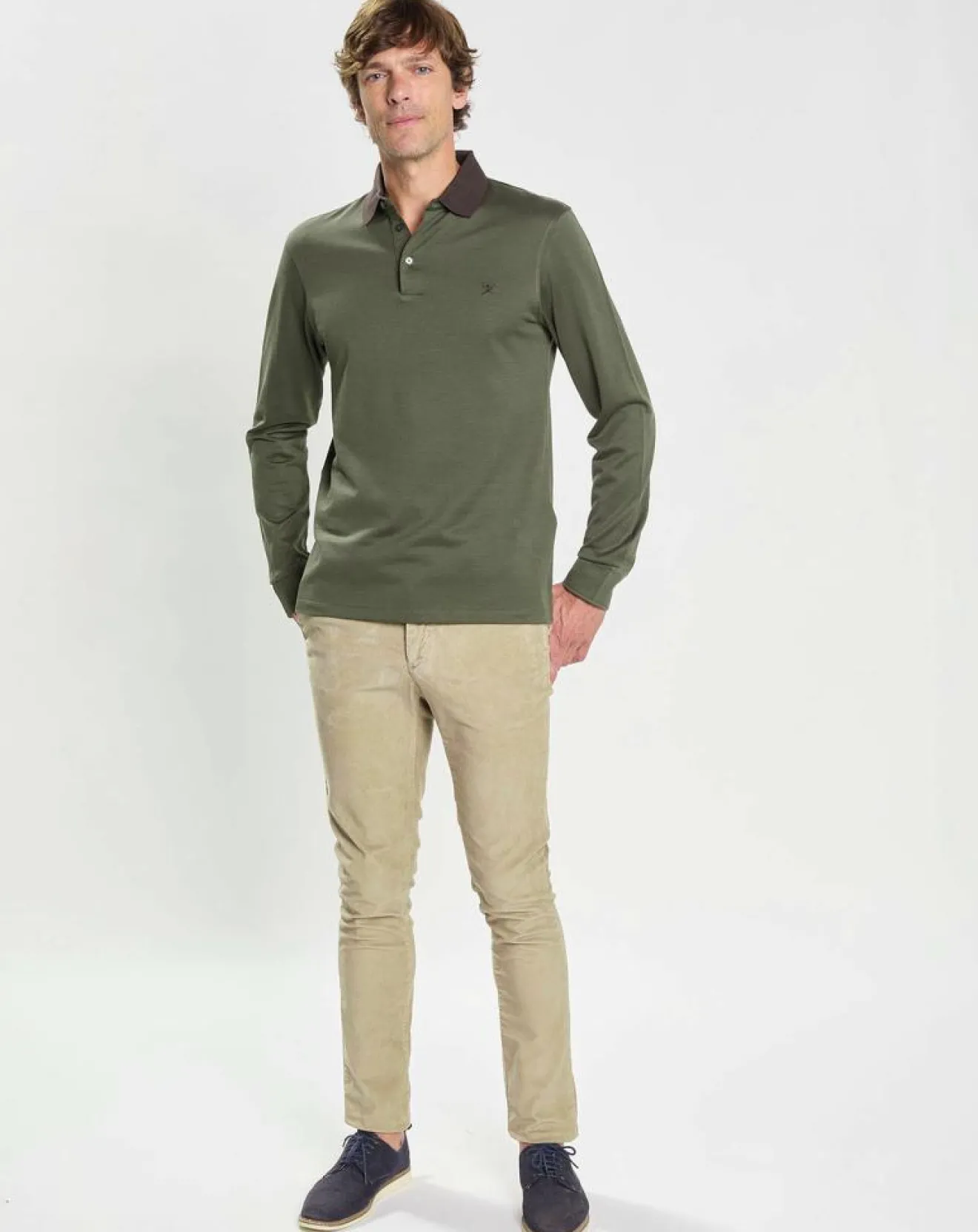 Outlet Hackett London Pantalon Chino Slim Fit en Velours côtelé beige