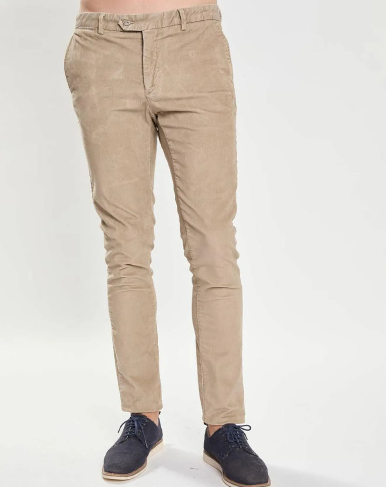 Outlet Hackett London Pantalon Chino Slim Fit en Velours côtelé beige