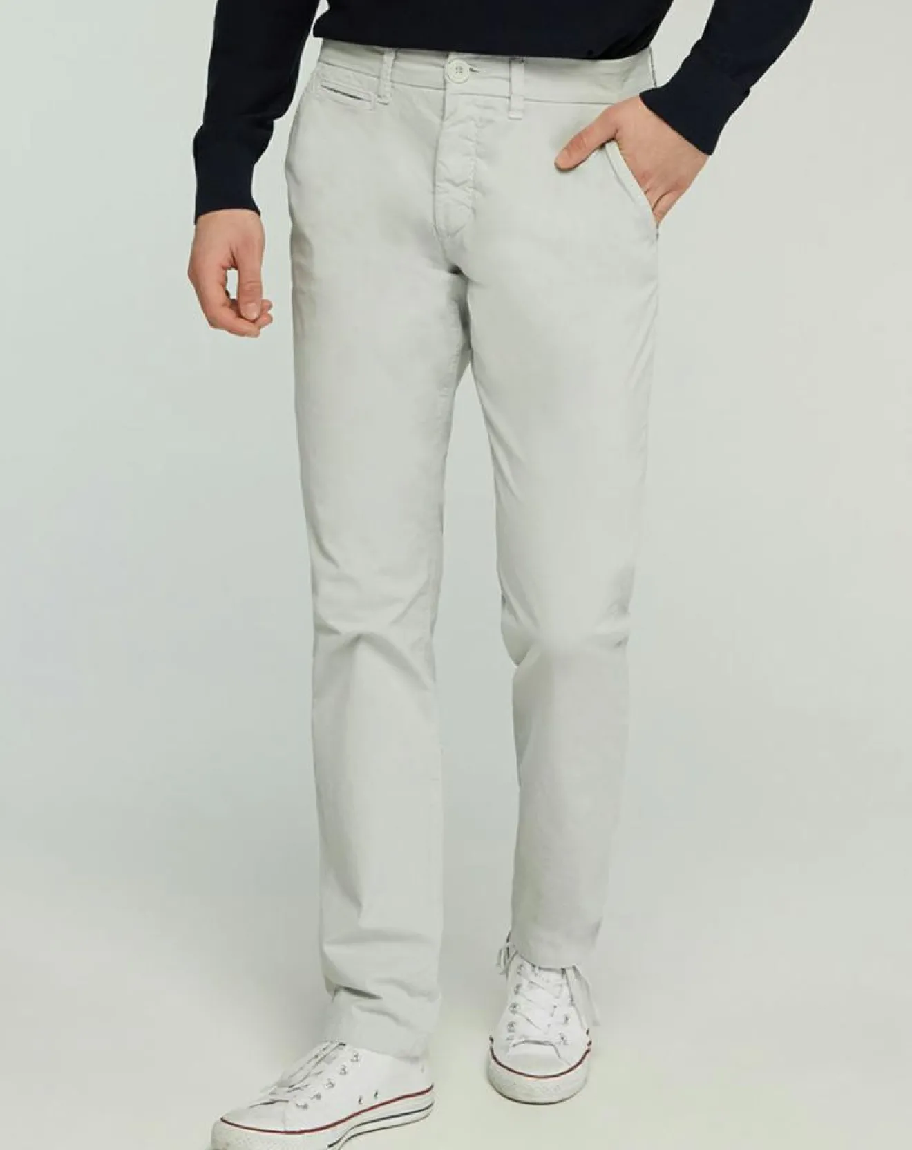 Outlet North Sails Pantalon chino slim Popplin Stretch gris clair