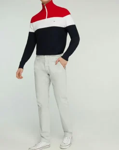 Outlet North Sails Pantalon chino slim Popplin Stretch gris clair