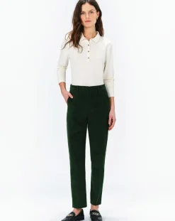 Femme Caroll Pantalon cigarette Psidika sapin
