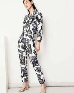 Outlet Paule Ka Pantalon Cléa à motifs blanc/lavande/noir