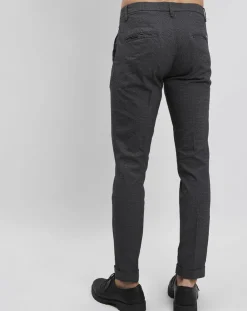 Homme Bruun et Stengade Pantalon de costume slim Pablo imprimé micro pied-de-poule noir/gris