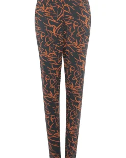 Femme Femilet Pantalon de pyjama Volcano imprimé noir/orange