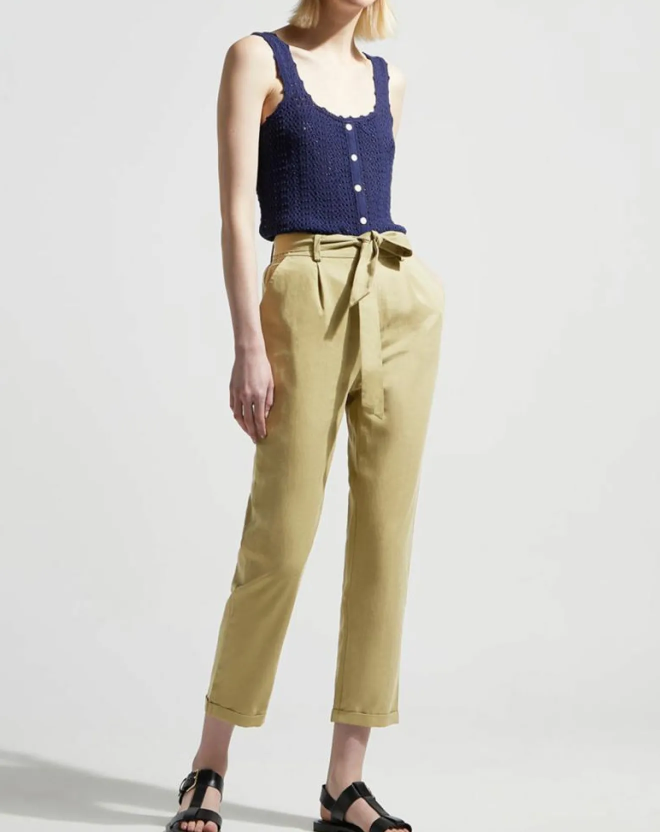 Sale Garance Paris Pantalon droit chino Lupin kaki