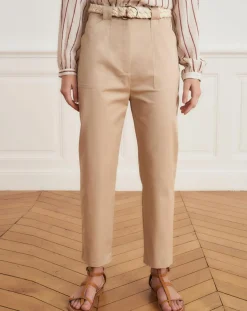 Sale La Petite Francaise Pantalon droit Patrice beige