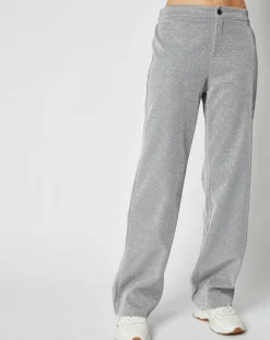 Femme An'ge Pantalon Emmie effet pailleté argenté