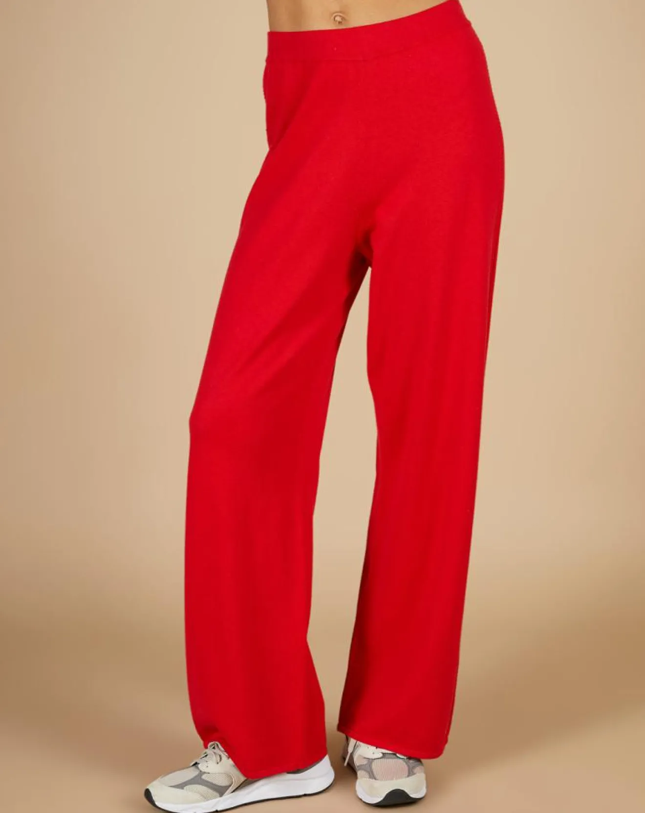 Clearance Cashmere Tribu Pantalon en Coton & Cachemire Salomé groseille