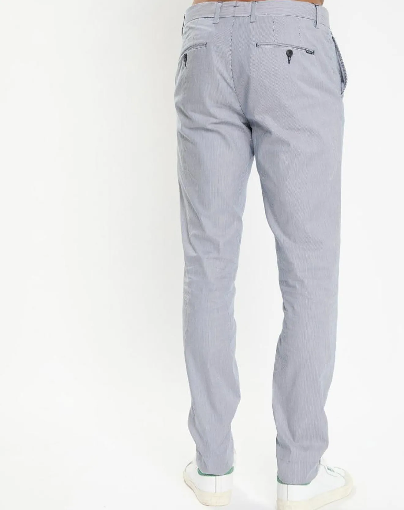 Best Hackett London Pantalon en Coton & Lin chino Regular Fit Milleraie bleu/blanc