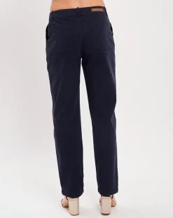 Femme Harris Wilson Pantalon en Coton & Lin Cora marine