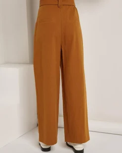 Hot See u Soon Pantalon en Coton & Lin Jeanne brique