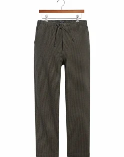 Hot Dockers Pantalon en Coton Bio Pull On imprimé pied-de-poule marron/bleu