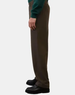 Clearance Marc O'Polo Pantalon en Laine mélangée Mossbo Manteco marron foncé