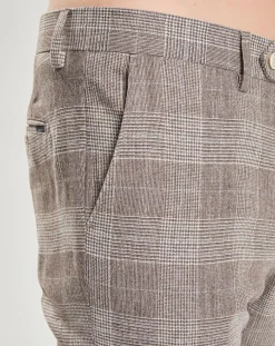 Hot Hackett London Pantalon en Laine mélangée imprimé Prince de Galles beige