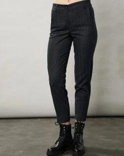 Outlet Hartford Pantalon en Laine mélangée Perfect rayures brutes/charbon