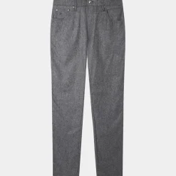 Homme Hackett London Pantalon en Laine mélangée Flanelle moulinée gris