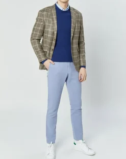 Homme Hackett London Pantalon en Lin mélangé Chino Slim Fit bleu clair