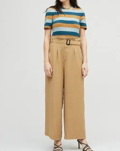 Femme Chloé Stora Pantalon en Lin mélangé Raby beige