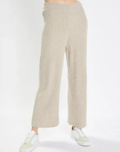 Online Marc O'Polo Pantalon en maille côtelée beige