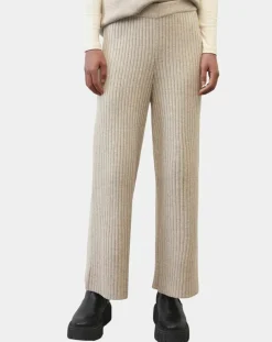 Online Marc O'Polo Pantalon en maille côtelée beige