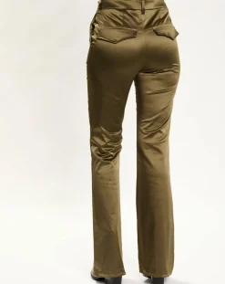 Femme Lauren Vidal Pantalon en Satin Moon bronze
