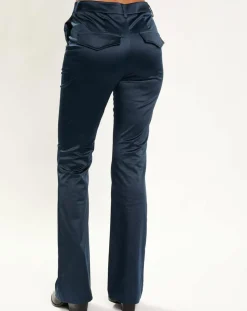 Outlet Lauren Vidal Pantalon en Satin Moon nuit