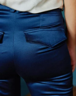 Outlet Lauren Vidal Pantalon en Satin Moon nuit