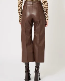 Femme Manoush Pantalon en simili Mamie marron