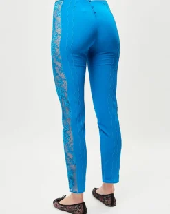 Hot La Perla Pantalon en Soie mélangée Desert Rose bleu canard