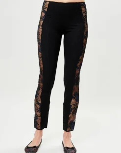 Femme La Perla Pantalon en Soie mélangée Desert Rose noir