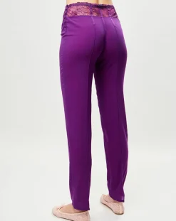 Femme La Perla Pantalon en Soie mélangée Elements violet