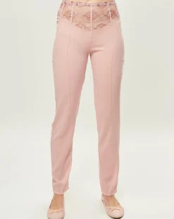 Femme La Perla Pantalon en Soie mélangée Elements rose/rouge