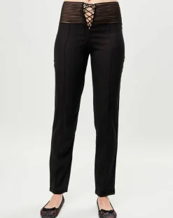 Femme La Perla Pantalon en Soie mélangée Garnet noir