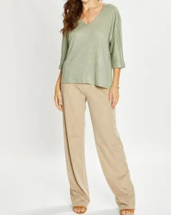 Femme Lauren Vidal Pantalon en Suédine Lou sable