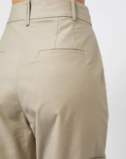 Femme Esprit Pantalon en Toile de coton type cargo beige