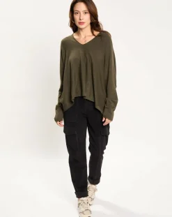 Clearance Lauren Vidal Pantalon en Velours Cargo noir