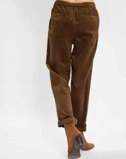 Clearance Marc O'Polo Pantalon en Velours côtelé à revers marron