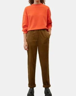 Clearance Marc O'Polo Pantalon en Velours côtelé à revers marron