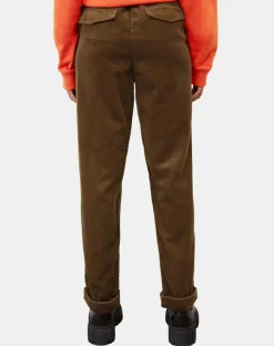 Clearance Marc O'Polo Pantalon en Velours côtelé à revers marron